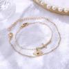 imageDainty Layered Evil Eye Bracelets for Women 14K Gold Filled Adjustable Bead Layering Bracelet Cute CZ Evil Eye Bar Coin Bracelet Gold Layered Paperclip Chain Bracelets for Women JewelryCross Evil EyeSatellite Chain
