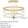 imageDainty Layered Evil Eye Bracelets for Women 14K Gold Filled Adjustable Bead Layering Bracelet Cute CZ Evil Eye Bar Coin Bracelet Gold Layered Paperclip Chain Bracelets for Women JewelryEvil EyeInfinity CircleCuban Chain