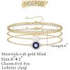 imageDainty Layered Evil Eye Bracelets for Women 14K Gold Filled Adjustable Bead Layering Bracelet Cute CZ Evil Eye Bar Coin Bracelet Gold Layered Paperclip Chain Bracelets for Women JewelryCoin Evil EyePearlCuban Chain