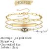 imageDainty Layered Evil Eye Bracelets for Women 14K Gold Filled Adjustable Bead Layering Bracelet Cute CZ Evil Eye Bar Coin Bracelet Gold Layered Paperclip Chain Bracelets for Women JewelryEvil EyeBarPaperclip Chain