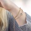 imageDainty Layered Evil Eye Bracelets for Women 14K Gold Filled Adjustable Bead Layering Bracelet Cute CZ Evil Eye Bar Coin Bracelet Gold Layered Paperclip Chain Bracelets for Women JewelryEvil EyeBead