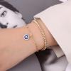 imageDainty Layered Evil Eye Bracelets for Women 14K Gold Filled Adjustable Bead Layering Bracelet Cute CZ Evil Eye Bar Coin Bracelet Gold Layered Paperclip Chain Bracelets for Women JewelryCoin Evil EyeBead Chain