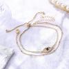 imageDainty Layered Evil Eye Bracelets for Women 14K Gold Filled Adjustable Bead Layering Bracelet Cute CZ Evil Eye Bar Coin Bracelet Gold Layered Paperclip Chain Bracelets for Women JewelryBox Chain Evil EyeSatellite Chain