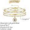 imageDainty Layered Evil Eye Bracelets for Women 14K Gold Filled Adjustable Bead Layering Bracelet Cute CZ Evil Eye Bar Coin Bracelet Gold Layered Paperclip Chain Bracelets for Women JewelryCoin Evil EyeBarPearl