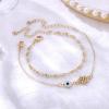 imageDainty Layered Evil Eye Bracelets for Women 14K Gold Filled Adjustable Bead Layering Bracelet Cute CZ Evil Eye Bar Coin Bracelet Gold Layered Paperclip Chain Bracelets for Women JewelryHamsa Hand Evil EyePearls