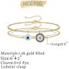 imageDainty Layered Evil Eye Bracelets for Women 14K Gold Filled Adjustable Bead Layering Bracelet Cute CZ Evil Eye Bar Coin Bracelet Gold Layered Paperclip Chain Bracelets for Women JewelryTwo Evil EyeSatellite Chain