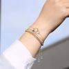 imageDainty Layered Evil Eye Bracelets for Women 14K Gold Filled Adjustable Bead Layering Bracelet Cute CZ Evil Eye Bar Coin Bracelet Gold Layered Paperclip Chain Bracelets for Women JewelryEvil EyeInfinity CircleCuban Chain