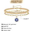 imageDainty Layered Evil Eye Bracelets for Women 14K Gold Filled Adjustable Bead Layering Bracelet Cute CZ Evil Eye Bar Coin Bracelet Gold Layered Paperclip Chain Bracelets for Women JewelryCoin Evil EyeBead Chain