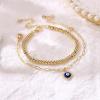 imageDainty Layered Evil Eye Bracelets for Women 14K Gold Filled Adjustable Bead Layering Bracelet Cute CZ Evil Eye Bar Coin Bracelet Gold Layered Paperclip Chain Bracelets for Women JewelryCoin Evil EyeBead Chain