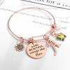imageHidepoo Butterfly Charm Bracelets for Women Girls Stainless Steel Rose Gold Bangle Bracelet Expandable A Letter Initial Colorful Crystal Charm Butterfly Bracelets for Women Girls Butterfly Gifts