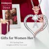 imageHidepoo Gifts for Women  S925 Sterling Silver Rose Love Heart Initial Letter Pendant Necklace Jewelry Mothers Day Valentines Anniversary Birthday Gifts for Her Mom Wife GirlfriendH