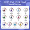 imageHidepoo Gifts for Women Mom Wife  Sterling Silver Rose Heart Birthstone Necklace I Love You Forever Heart Pendant Teardrop Necklace Jewelry Anniversary Birthday Gifts for Women09SepSapphire