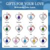 imageHidepoo Gifts for Women Mom Wife  Sterling Silver Rose Heart Birthstone Necklace I Love You Forever Heart Pendant Teardrop Necklace Jewelry Anniversary Birthday Gifts for Women03MarAquamarine