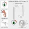imageHidepoo Gifts for Women Mom Wife  Sterling Silver Rose Heart Birthstone Necklace I Love You Forever Heart Pendant Teardrop Necklace Jewelry Anniversary Birthday Gifts for Women05MayEmerald
