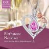 imageHidepoo Gifts for Women Mom Wife  Sterling Silver Rose Heart Birthstone Necklace I Love You Forever Heart Pendant Teardrop Necklace Jewelry Anniversary Birthday Gifts for Women10OctPink Sapphire