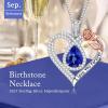 imageHidepoo Gifts for Women Mom Wife  Sterling Silver Rose Heart Birthstone Necklace I Love You Forever Heart Pendant Teardrop Necklace Jewelry Anniversary Birthday Gifts for Women09SepSapphire