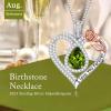 imageHidepoo Gifts for Women Mom Wife  Sterling Silver Rose Heart Birthstone Necklace I Love You Forever Heart Pendant Teardrop Necklace Jewelry Anniversary Birthday Gifts for Women08AugPeridot
