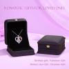 imageHidepoo Gifts for Women Mom Wife  Sterling Silver Rose Heart Birthstone Necklace I Love You Forever Heart Pendant Teardrop Necklace Jewelry Anniversary Birthday Gifts for Women10OctPink Sapphire