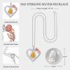 imageHidepoo Gifts for Women Mom Wife  Sterling Silver Rose Heart Birthstone Necklace I Love You Forever Heart Pendant Teardrop Necklace Jewelry Anniversary Birthday Gifts for Women11NovCitrine