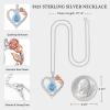 imageHidepoo Gifts for Women Mom Wife  Sterling Silver Rose Heart Birthstone Necklace I Love You Forever Heart Pendant Teardrop Necklace Jewelry Anniversary Birthday Gifts for Women03MarAquamarine