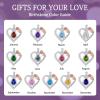imageHidepoo Gifts for Women Mom Wife  Sterling Silver Rose Heart Birthstone Necklace I Love You Forever Heart Pendant Teardrop Necklace Jewelry Anniversary Birthday Gifts for Women02FebAmethyst