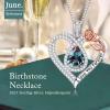 imageHidepoo Gifts for Women Mom Wife  Sterling Silver Rose Heart Birthstone Necklace I Love You Forever Heart Pendant Teardrop Necklace Jewelry Anniversary Birthday Gifts for Women06JunAlexandrite