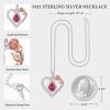 imageHidepoo Gifts for Women Mom Wife  Sterling Silver Rose Heart Birthstone Necklace I Love You Forever Heart Pendant Teardrop Necklace Jewelry Anniversary Birthday Gifts for Women07JulRuby