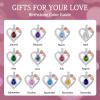 imageHidepoo Gifts for Women Mom Wife  Sterling Silver Rose Heart Birthstone Necklace I Love You Forever Heart Pendant Teardrop Necklace Jewelry Anniversary Birthday Gifts for Women10OctPink Sapphire