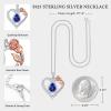 imageHidepoo Gifts for Women Mom Wife  Sterling Silver Rose Heart Birthstone Necklace I Love You Forever Heart Pendant Teardrop Necklace Jewelry Anniversary Birthday Gifts for Women09SepSapphire