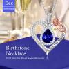 imageHidepoo Gifts for Women Mom Wife  Sterling Silver Rose Heart Birthstone Necklace I Love You Forever Heart Pendant Teardrop Necklace Jewelry Anniversary Birthday Gifts for Women12DecTanzanite