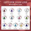 imageHidepoo Gifts for Women Mom Wife  Sterling Silver Rose Heart Birthstone Necklace I Love You Forever Heart Pendant Teardrop Necklace Jewelry Anniversary Birthday Gifts for Women07JulRuby