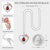 imageHidepoo Gifts for Women Mom Wife  Sterling Silver Rose Heart Birthstone Necklace I Love You Forever Heart Pendant Teardrop Necklace Jewelry Anniversary Birthday Gifts for Women01JanGarnet