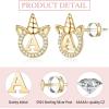 imageHidepoo Unicorn Gifts for Girls Earrings S925 Sterling Silver Post GoldRose GoldWhite Gold Plated CZ Unicorn Stud Earrings Letter Initial Unicorn Earrings for Girls Jewelry Unicorn GiftsGold A