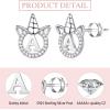 imageHidepoo Unicorn Gifts for Girls Earrings S925 Sterling Silver Post GoldRose GoldWhite Gold Plated CZ Unicorn Stud Earrings Letter Initial Unicorn Earrings for Girls Jewelry Unicorn GiftsSilver B