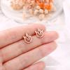 imageHidepoo Unicorn Gifts for Girls Earrings S925 Sterling Silver Post GoldRose GoldWhite Gold Plated CZ Unicorn Stud Earrings Letter Initial Unicorn Earrings for Girls Jewelry Unicorn GiftsRose Gold B