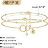 imageInfinity Circles Ankle Bracelets for Women 14K Gold Plated Handmade Dainty Box Chain Layered Anklet for Women Letter Initial Heart Ankle Bracelets for Women Beach Jewelry Gifts