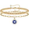 Coin Evil Eye&Bead Chain