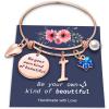 imageHidepoo Butterfly Charm Bracelets for Women Gifts  Rose Gold Initial Bracelet Jewelry for Women Butterfly Bracelets for Women Wife Mom Birthday GiftsI