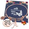 imageHidepoo Butterfly Charm Bracelets for Women Girls Stainless Steel Rose Gold Bangle Bracelet Expandable A Letter Initial Colorful Crystal Charm Butterfly Bracelets for Women Girls Butterfly Gifts