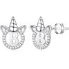 imageHidepoo Unicorn Gifts for Girls Earrings S925 Sterling Silver Post GoldRose GoldWhite Gold Plated CZ Unicorn Stud Earrings Letter Initial Unicorn Earrings for Girls Jewelry Unicorn GiftsSilver B