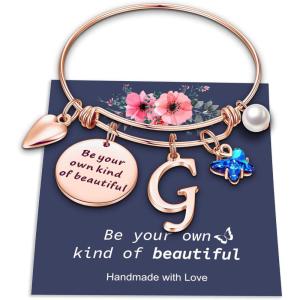 imageHidepoo Butterfly Charm Bracelets for Women Gifts  Rose Gold Initial Bracelet Jewelry for Women Butterfly Bracelets for Women Wife Mom Birthday GiftsG