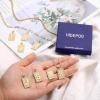 imageGold Layered Initial Necklaces for Women 14K Gold Plated Paperclip Cuban Chain Choker Necklace Layering Box Chain Square Capital AZ Letter Necklace Layered Necklaces for Women Men Gold Jewelry