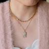 imageGold Layered Initial Necklaces for Women 14K Gold Plated Paperclip Cuban Chain Choker Necklace Layering Box Chain Square Capital AZ Letter Necklace Layered Necklaces for Women Men Gold Jewelry