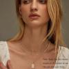 imageGold Layered Initial Necklaces for Women 14K Gold Plated Paperclip Cuban Chain Choker Necklace Layering Box Chain Square Capital AZ Letter Necklace Layered Necklaces for Women Men Gold Jewelry