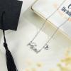 imageGraduation Gifts for Her 14K White Gold Plated CZ Class of 2025 Graduation Necklace Graduation Cap Pendant B Necklace Heart Initial Necklace College Graduation Gifts for Her 2025 Graduation Necklace