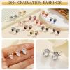 imageGraduation Gifts for Her Earrings S925 Sterling Silver Post CZ Heart 2024 Initial Stud Earrings 14K Gold Plated Hypoallergenic Earrings for Sensitive Ears College Graduation Gifts for HerSilverWhite CZ