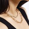 imageHidepoo Gold Layered Necklaces for Women 14K Gold Plated Dainty Coin Pendant Choker Necklace Herringbone Snake Necklace Paperclip Chain Layered Necklaces for Women Jewelry Gifts2 LayerSnake ChainChunky Link Chain