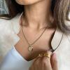 imageHidepoo Gold Layered Necklaces for Women 14K Gold Plated Dainty Coin Pendant Choker Necklace Herringbone Snake Necklace Paperclip Chain Layered Necklaces for Women Jewelry Gifts2 Layer Link ChainMoon Star Coin
