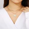 imageHidepoo Gold Layered Necklaces for Women 14K Gold Plated Dainty Coin Pendant Choker Necklace Herringbone Snake Necklace Paperclip Chain Layered Necklaces for Women Jewelry Gifts2 LayerLink ChainBee