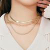 imageHidepoo Gold Layered Necklaces for Women 14K Gold Plated Dainty Coin Pendant Choker Necklace Herringbone Snake Necklace Paperclip Chain Layered Necklaces for Women Jewelry Gifts3 LayerChunky Link ChainSnake ChainRope Chain